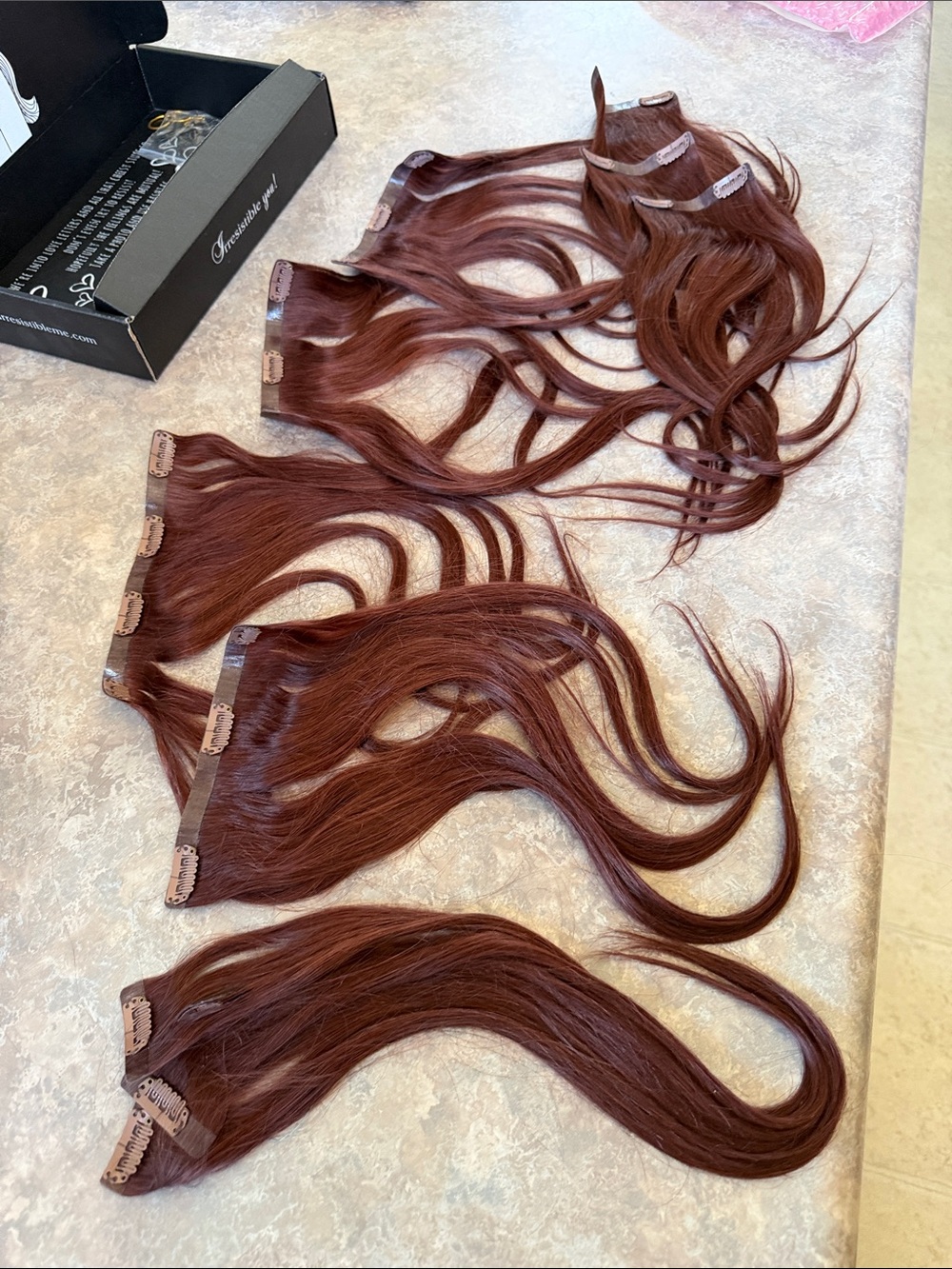 Clip-In Hair Extensions - Deep Auburn Red - Women Hair Wigs & Extensions